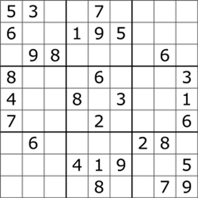 Classic Sudoku table