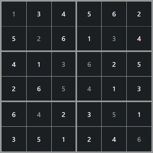Mini Sudoku solution